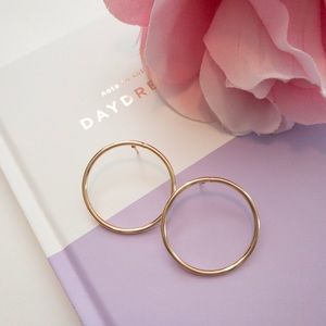 Gold Circle Drop Earrings